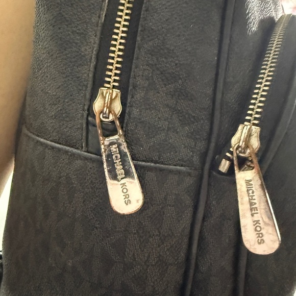 Michael Kors Black Backpack Sleek Design Pebbled Leather - Picture 3 of 6